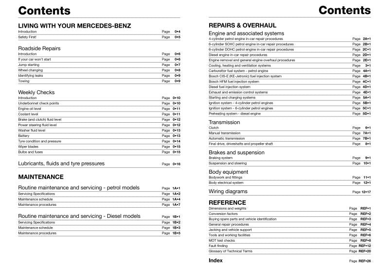Mercedes-Benz 124 Series Petrol & Diesel (85 - Aug 93) Haynes Repair Manual