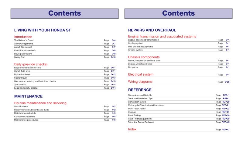 Honda ST1100 Pan European V-Fours (90 - 02) Haynes Repair Manual