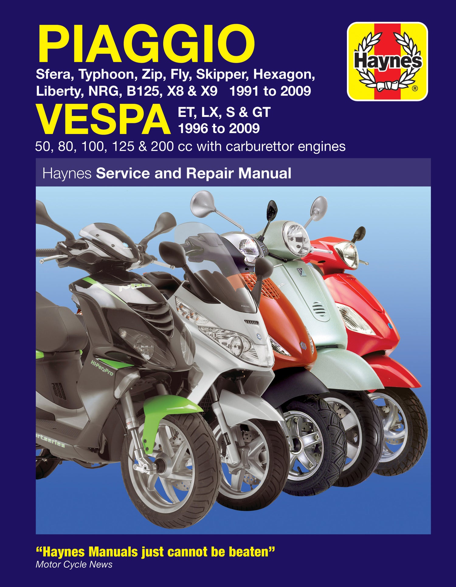 Piaggio (Vespa) Scooters (91 - 09) Haynes Repair Manual