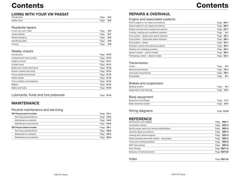 VW Passat 4-cyl Petrol & Diesel (May 88 - 96) Haynes Repair Manual