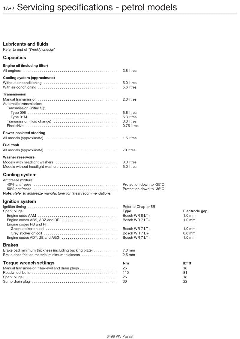 VW Passat 4-cyl Petrol & Diesel (May 88 - 96) Haynes Repair Manual