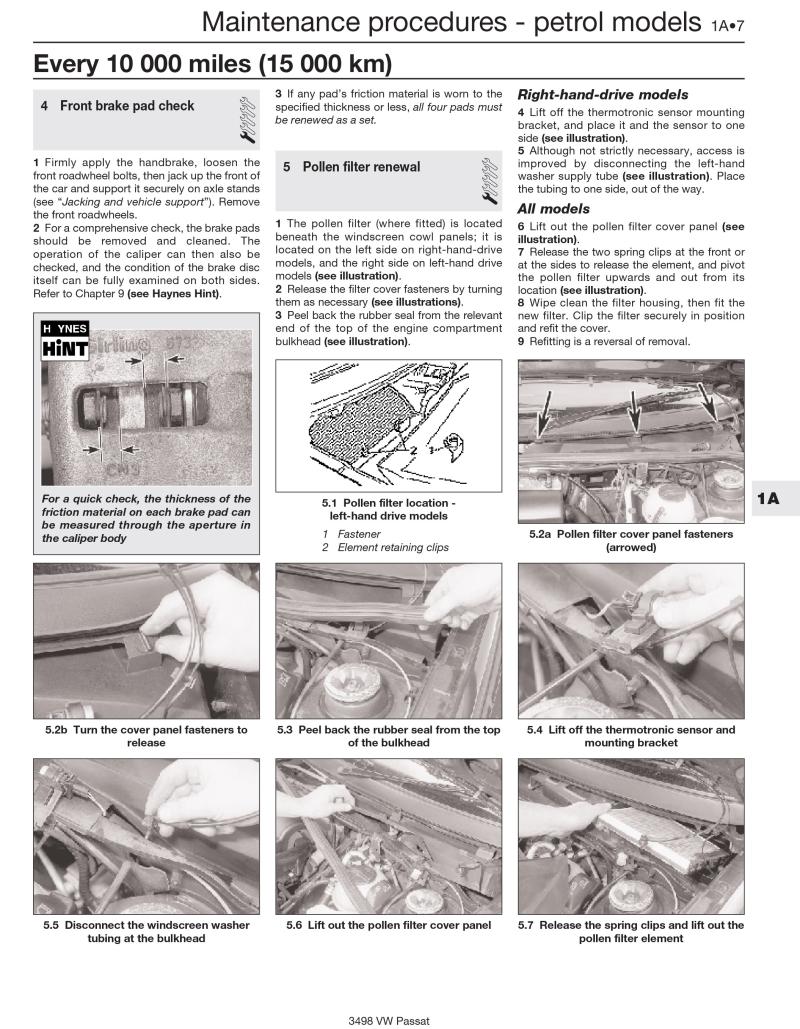 VW Passat 4-cyl Petrol & Diesel (May 88 - 96) Haynes Repair Manual