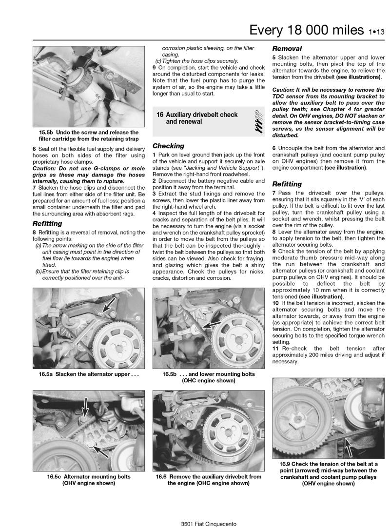Fiat Cinquecento (93 - 98) Haynes Repair Manual