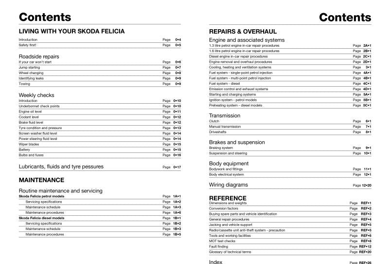 Skoda Felicia Petrol & Diesel (95 - 01) Haynes Repair Manual