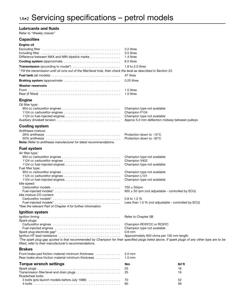 Citroen C15 Van Petrol & Diesel (89 - Oct 98) Haynes Repair Manual