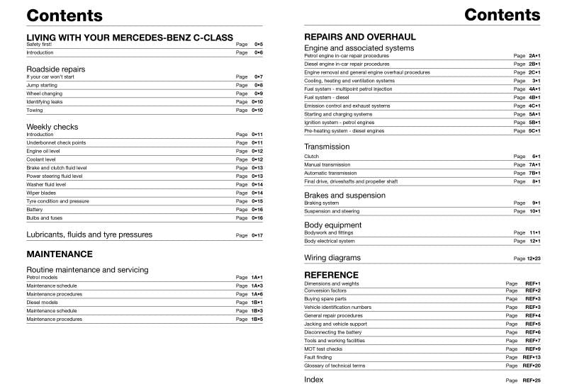 Mercedes-Benz C-Class Petrol & Diesel (93 - Aug 00) Haynes Repair Manual