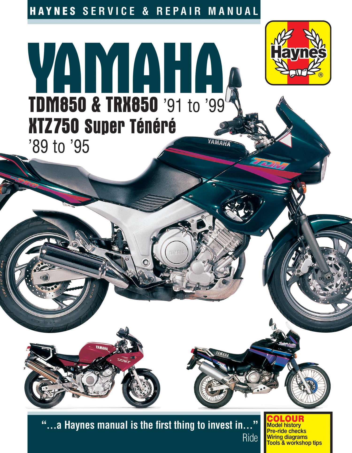 Yamaha TDM850, TRX850 & XTZ750 (1991 - 1999) Haynes Repair Manual