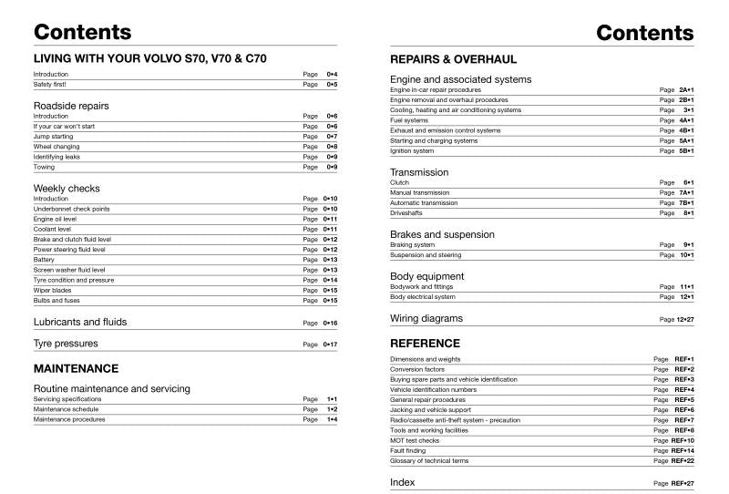 Volvo S70, V70 & C70 Petrol (96 - 99) Haynes Repair Manual