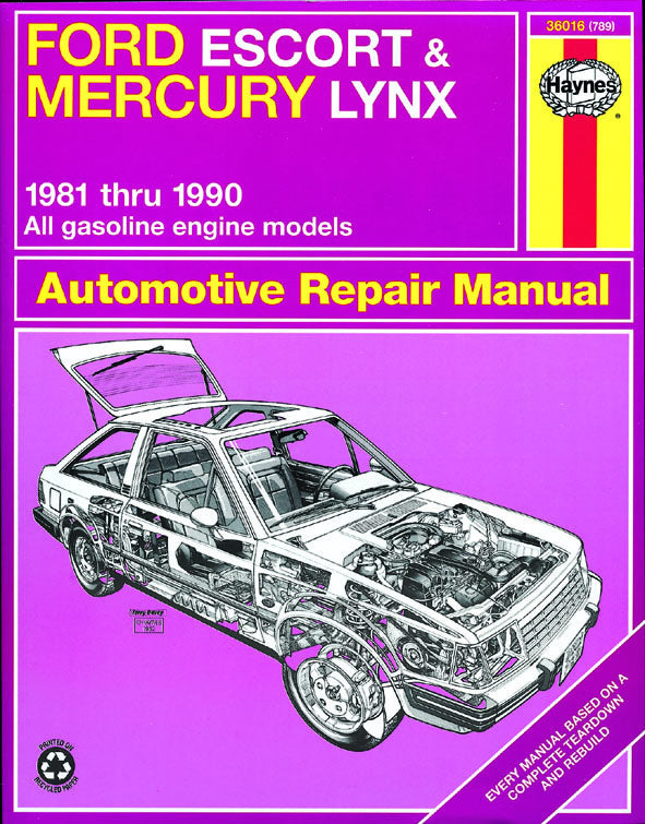 Ford Escort & Mercury Lynx (1981-1990) for all petrol engines inc. EFI & Turbo Haynes Repair Manual (USA)