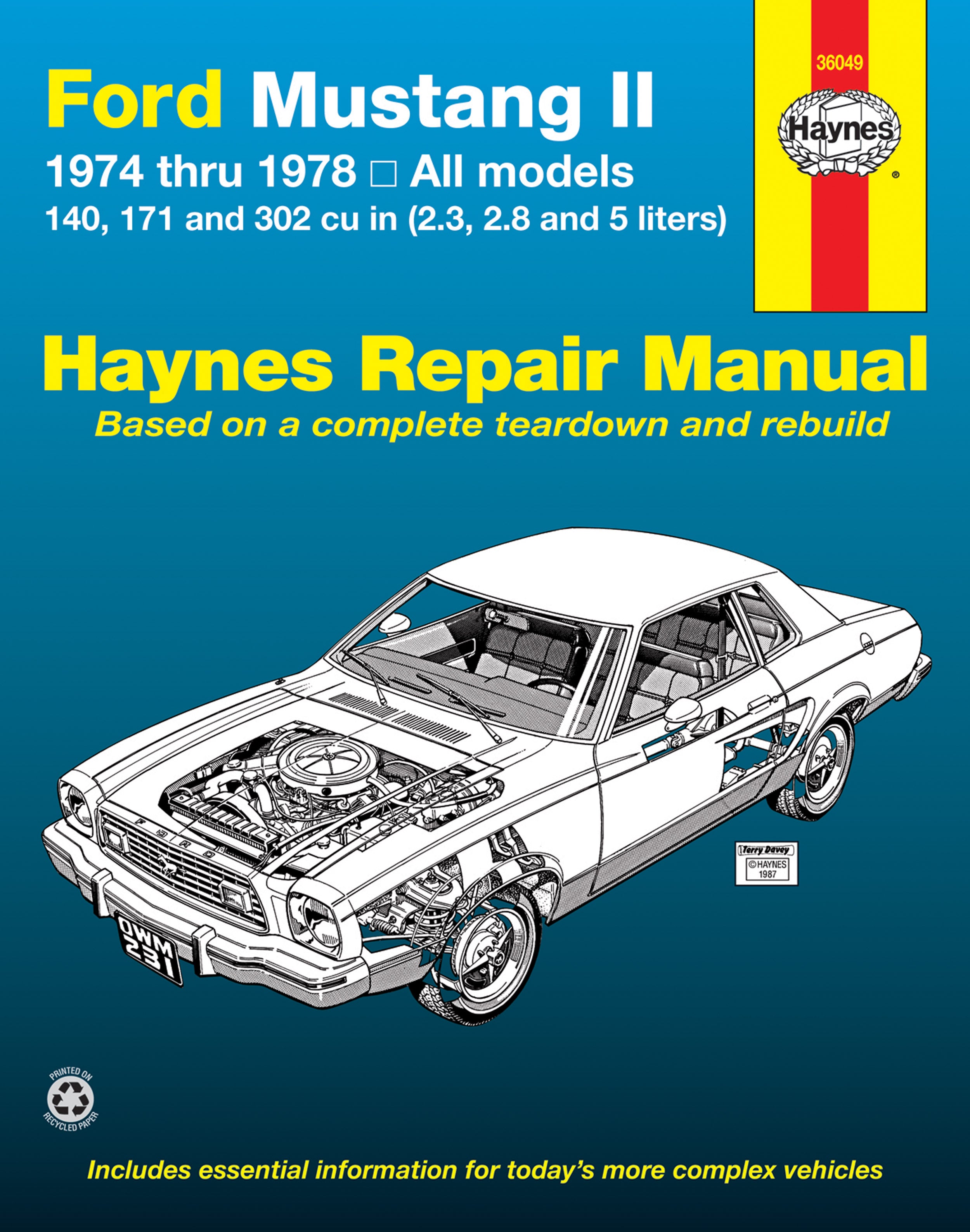 未開封Haynes Ford Mustang II 修理本1974-1978 Ford Mustang II (1974-1978) 4-cylinder, V6 & V8 Haynes Repair