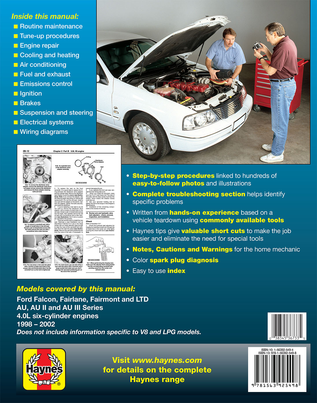 Ford Falcon (98-02), Fairlane (98-02) & LTD (98-02) Haynes Repair Manual