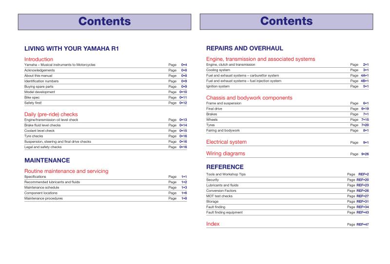 Yamaha YZF-R1 (98 - 03) Haynes Repair Manual