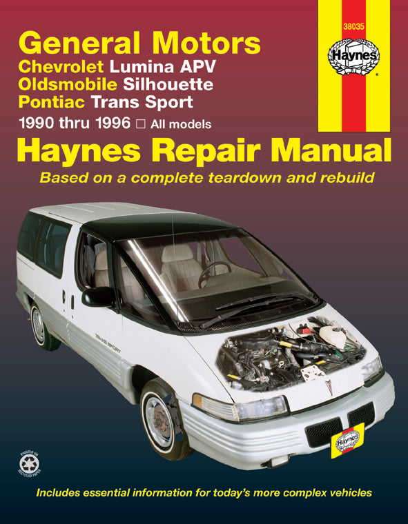 General Motors covering Chevrolet Lumina APV, Oldsmobile Silhouette & Pontiac Trans Sport models (1990-1996) Haynes Repair Manual (USA)