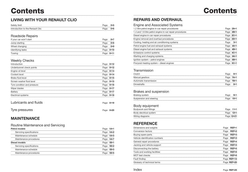 Renault Clio Petrol & Diesel (May 98 - May 01) Haynes Repair Manual