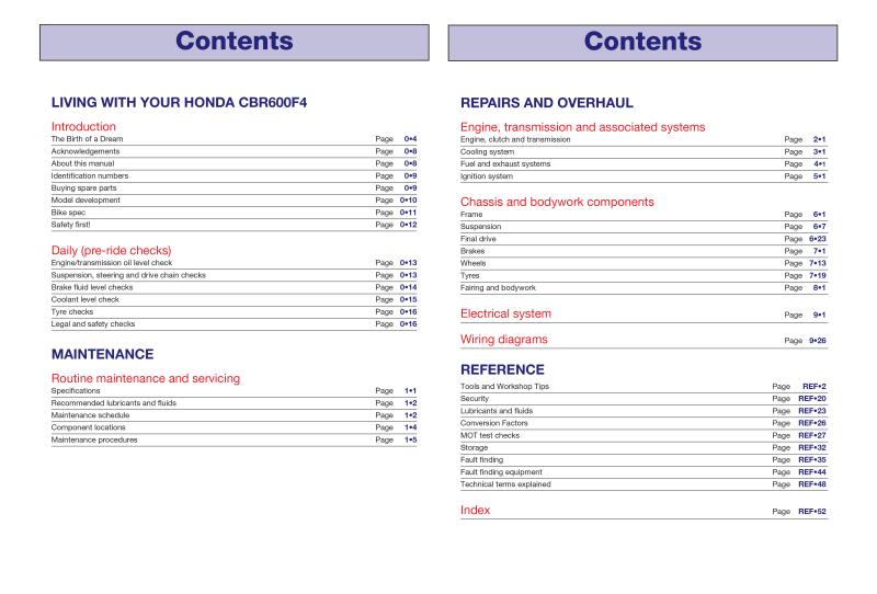 Honda CBR600F4 (99 - 06) Haynes Repair Manual