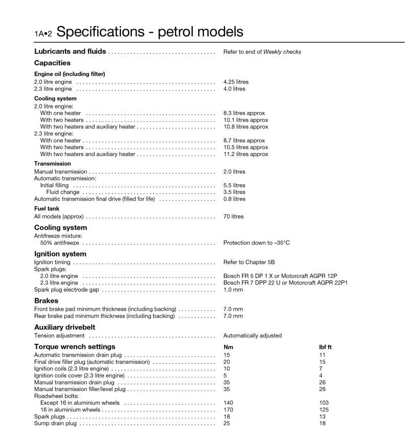 Ford Galaxy Petrol & Diesel (95 - Aug 00) Haynes Repair Manual