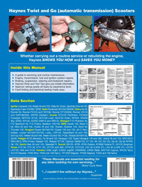 Twist & Go (automatics) Scooters 50 - 250cc with carburettor engines Haynes Repair Manual