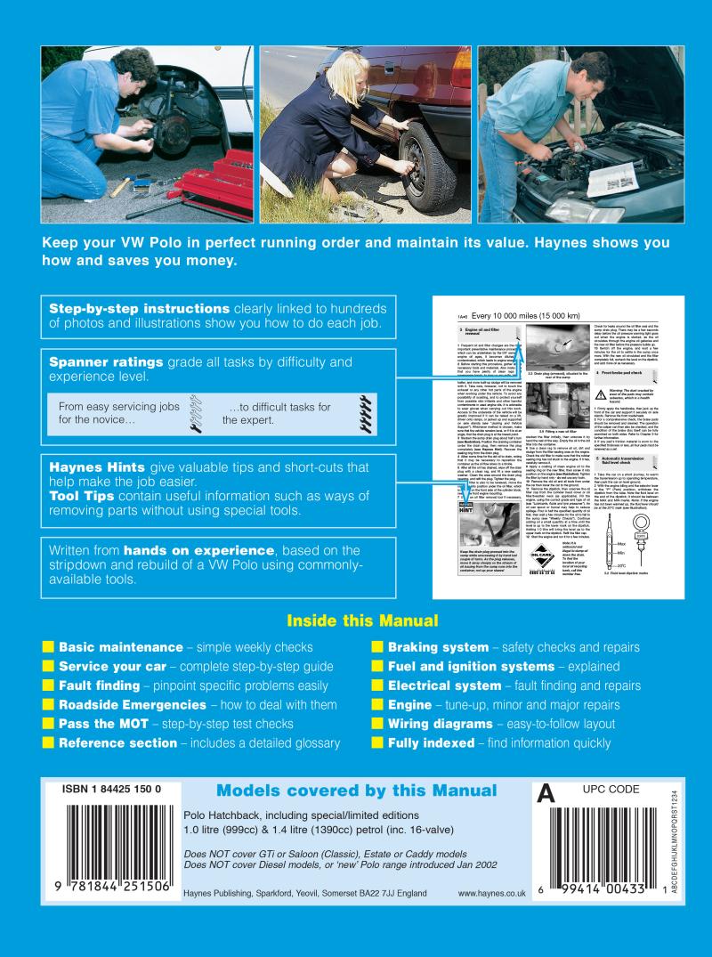 VW Polo Hatchback Petrol (00 - Jan 02) Haynes Repair Manual
