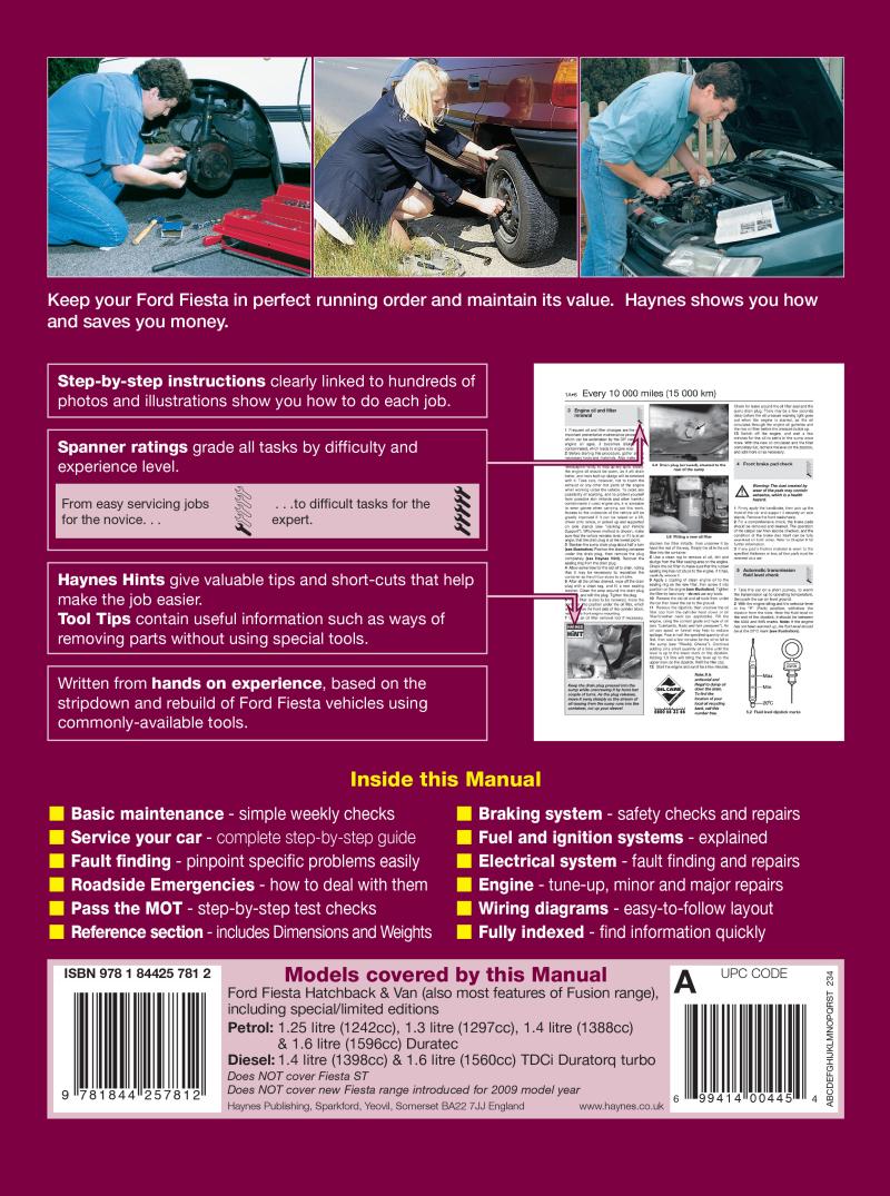 Ford Fiesta Petrol & Diesel (Apr 02 - 08) Haynes Repair Manual