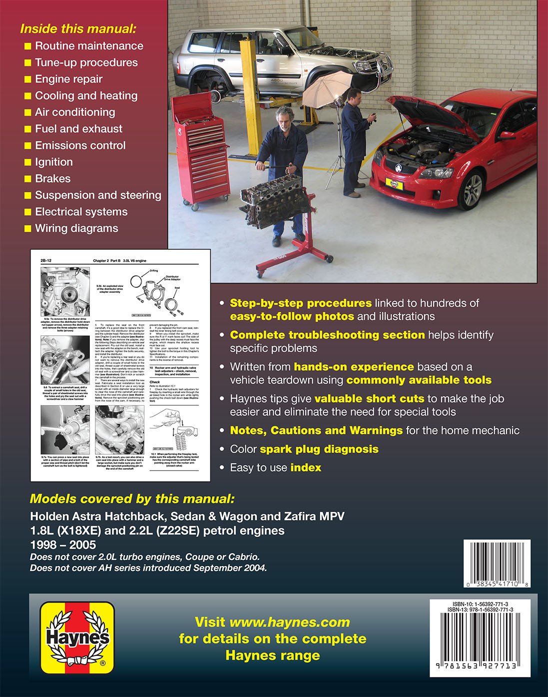 Holden Astra (98-05) and Zafira (01-05) Haynes Repair Manual