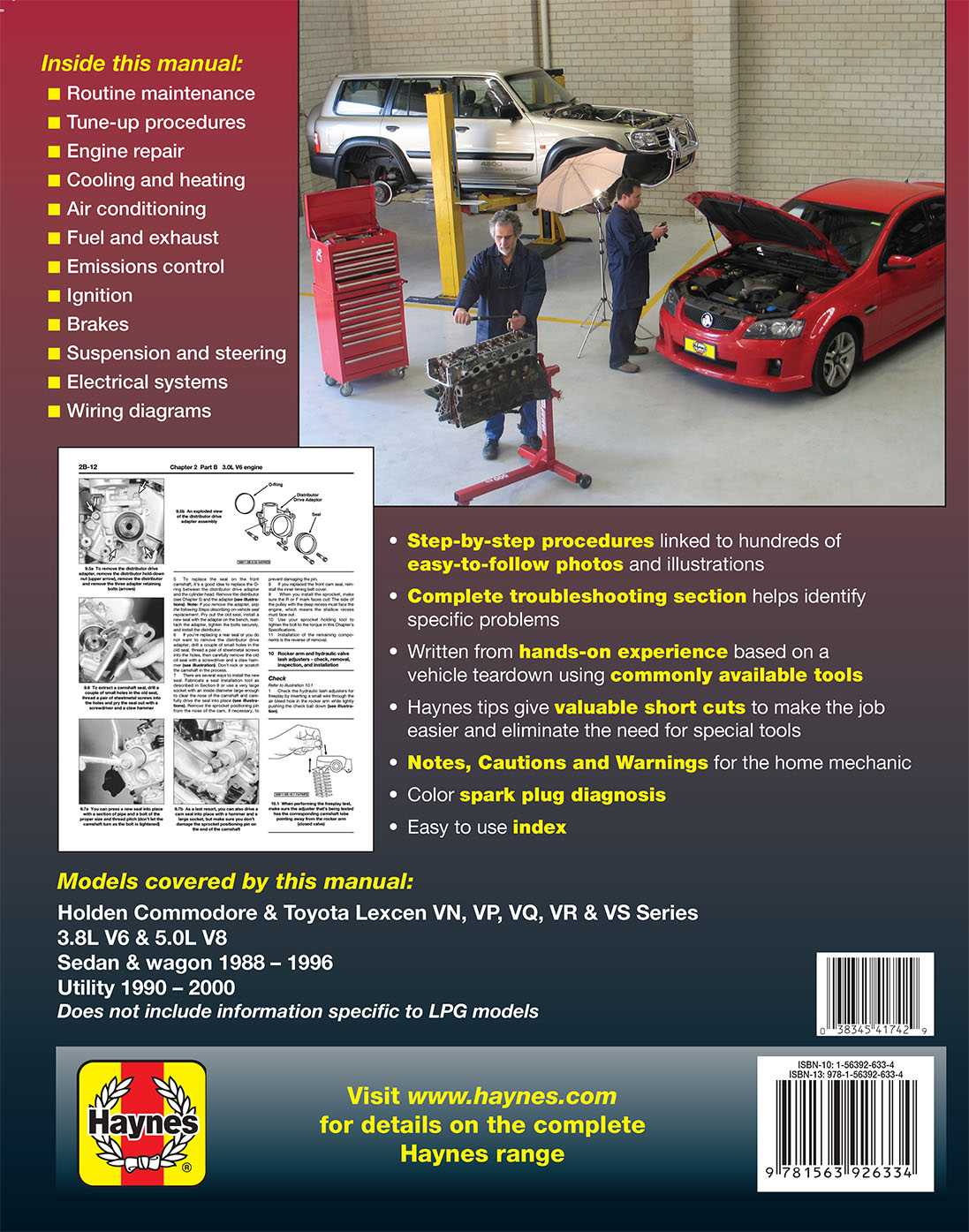 Holden Commodore (88-96) and Toyota Lexcen (89-97) Haynes Repair Manual