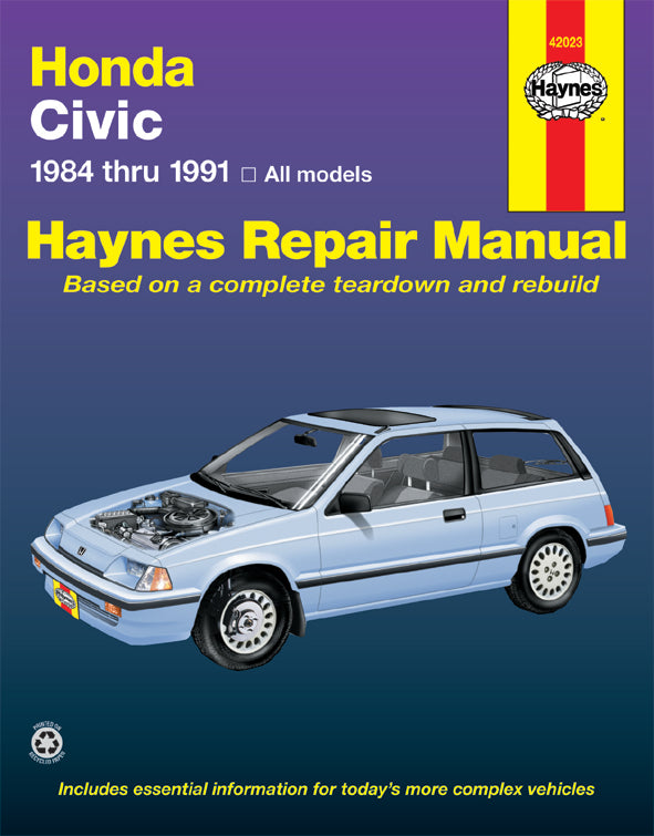 Honda Civic, Civic Si, (1984-1991) Haynes Repair Manual (USA)
