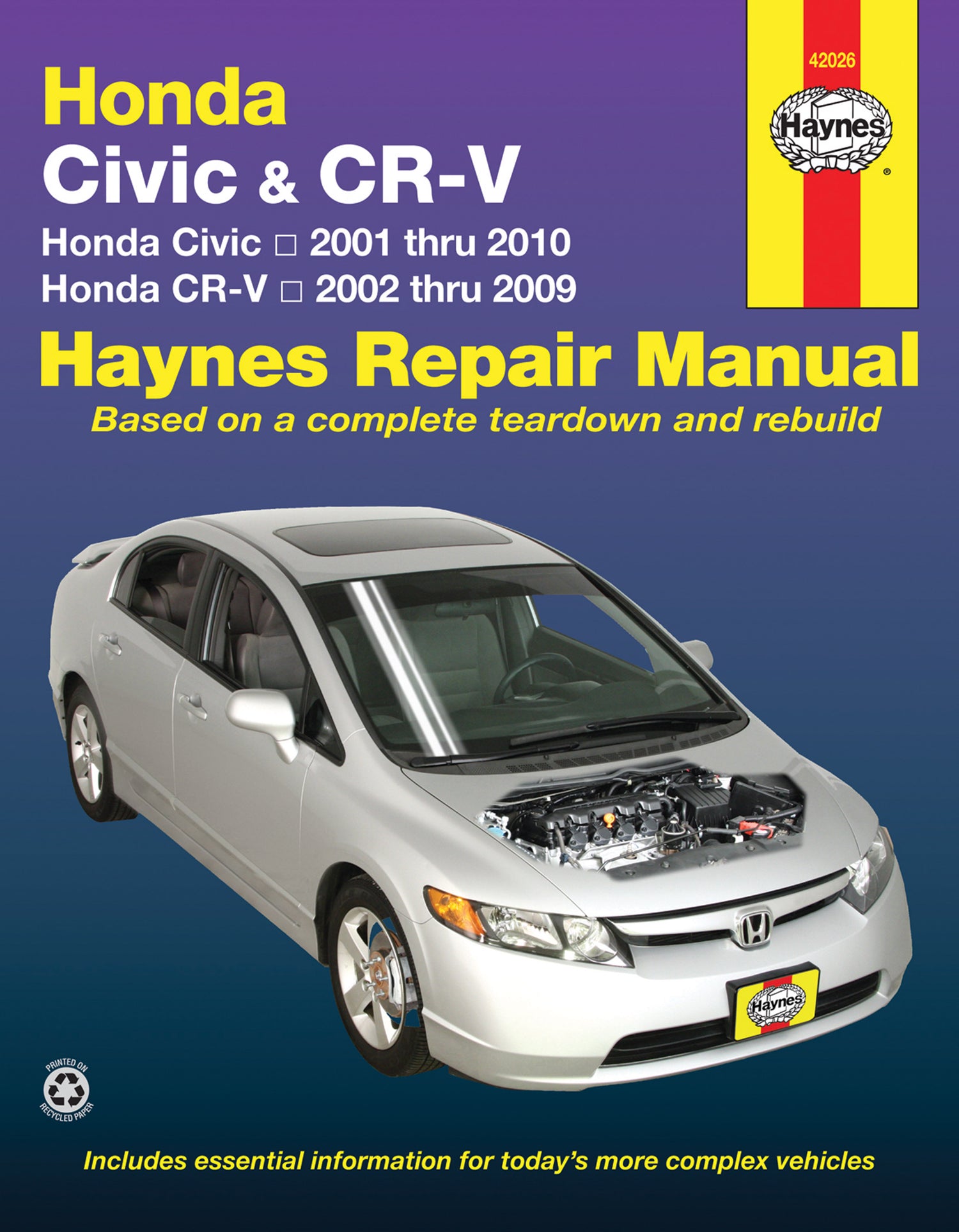 Honda Civic (2001-2010) & CR-V (2002-2009) Haynes Repair Manual (USA)