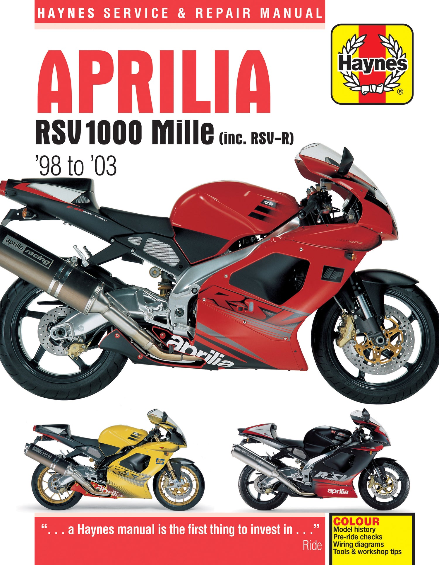 Aprilia RSV1000 Mille (98 - 03) Haynes Repair Manual