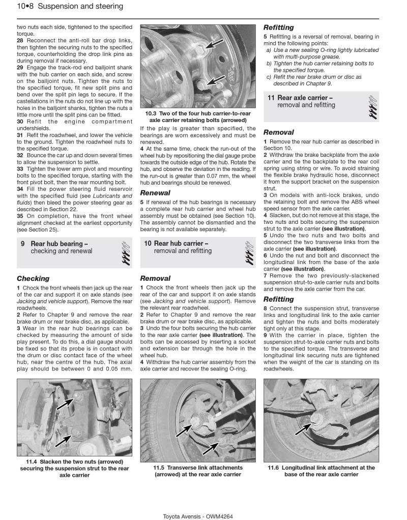 Toyota Avensis Petrol (98 - Jan 03) Haynes Repair Manual