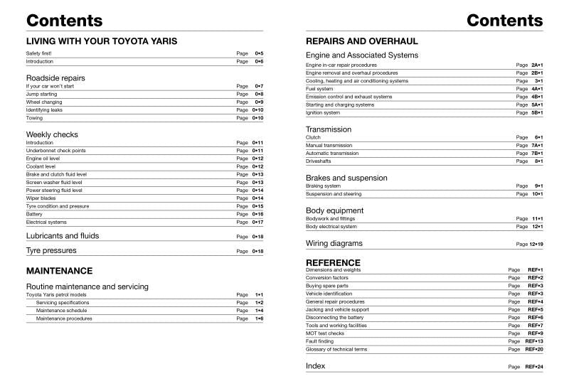 Toyota Yaris Petrol (99 - 05) Haynes Repair Manual