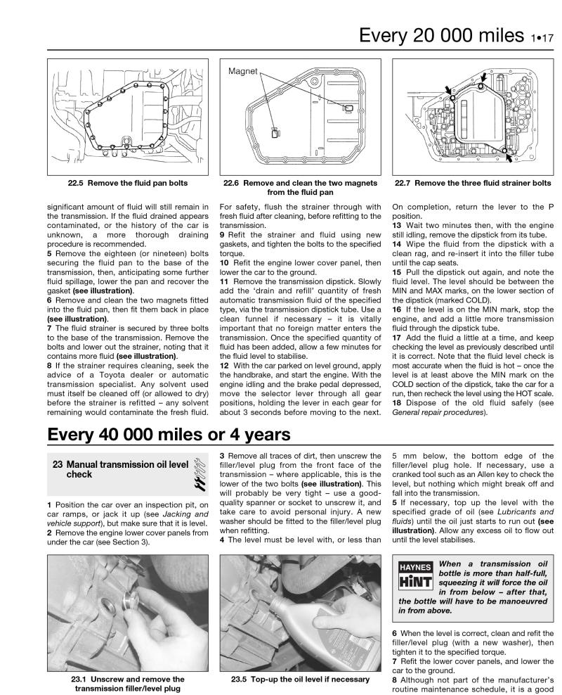 Toyota Yaris Petrol (99 - 05) Haynes Repair Manual