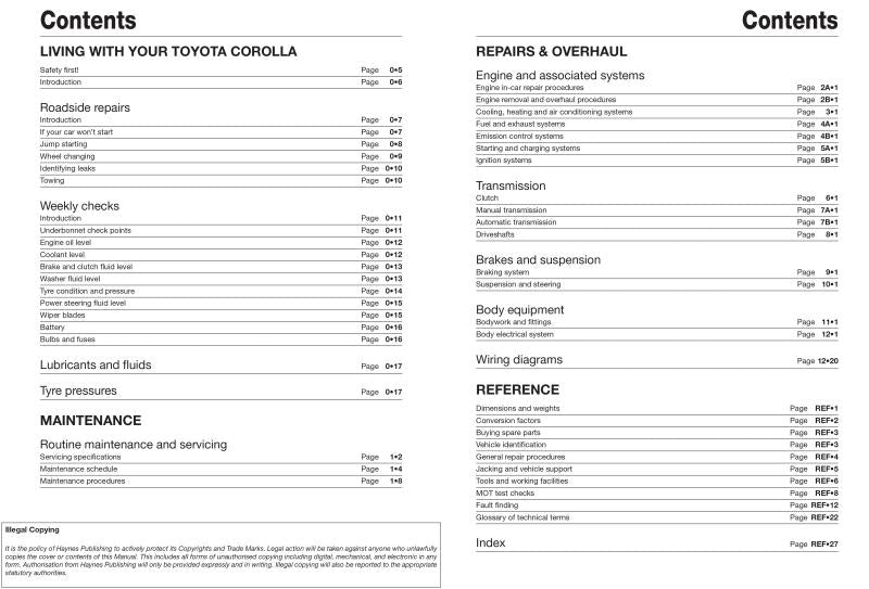 Toyota Corolla Petrol (July 97 - Feb 02) Haynes Repair Manual