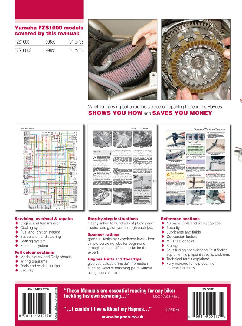 Yamaha FZS1000 Fazer (01 - 05) Haynes Repair Manual