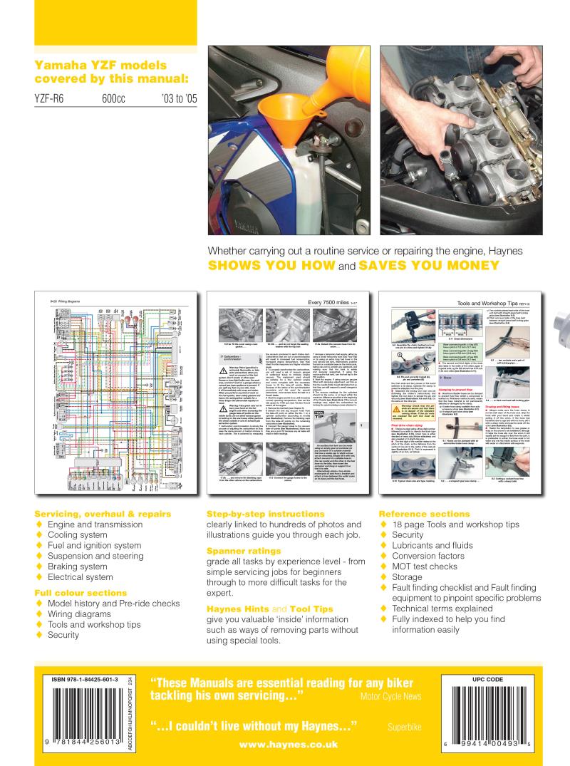 Yamaha YZF-R6 Haynes Repair Manual (03 - 05) Haynes Repair Manual