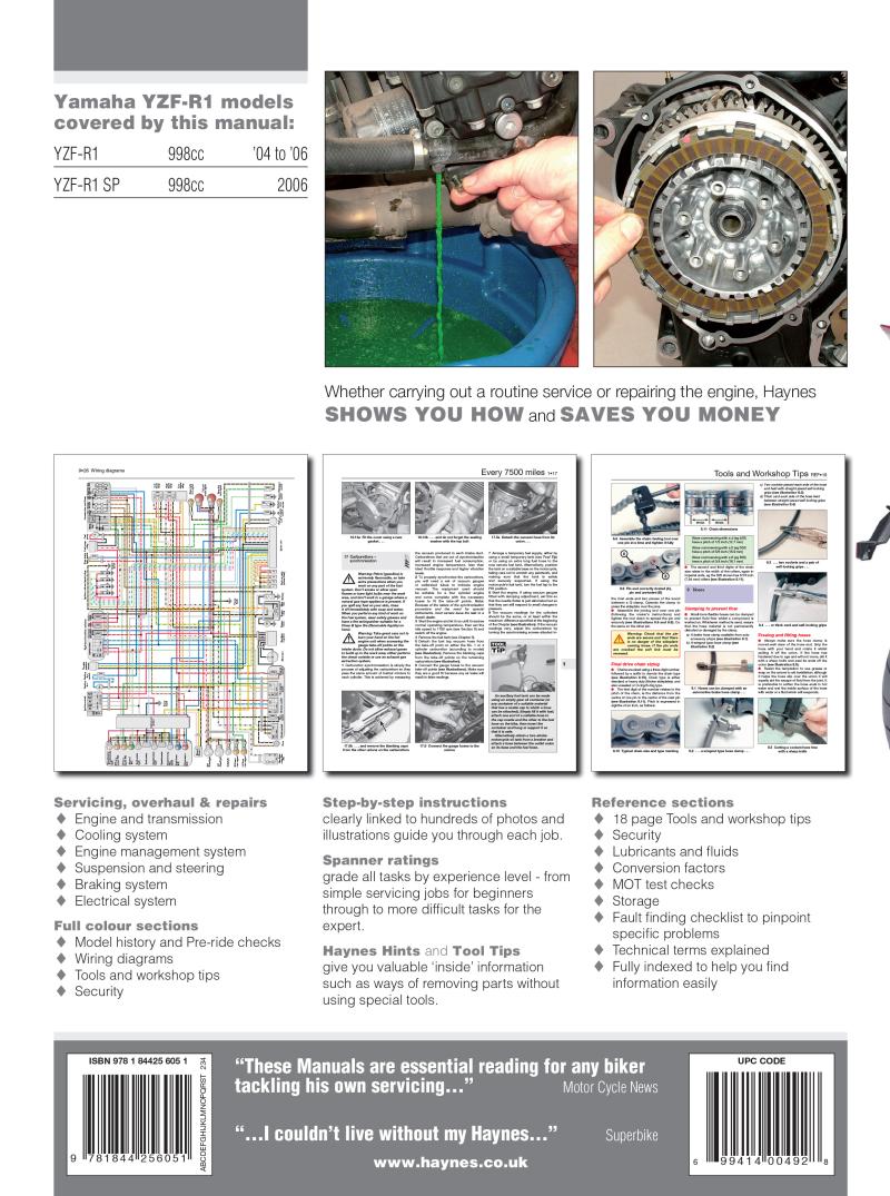 Yamaha YZF-R1 (04 - 06) Haynes Repair Manual