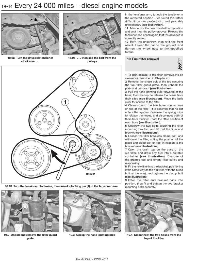Honda Civic Petrol & Diesel (01 - 05) Haynes Repair Manual
