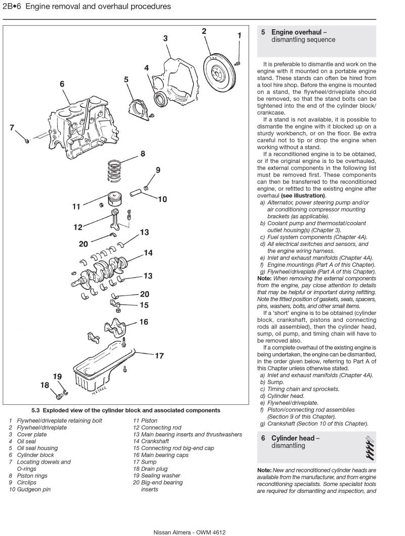 Nissan Almera & Tino Petrol (Feb 00 - 07) Haynes Repair Manual
