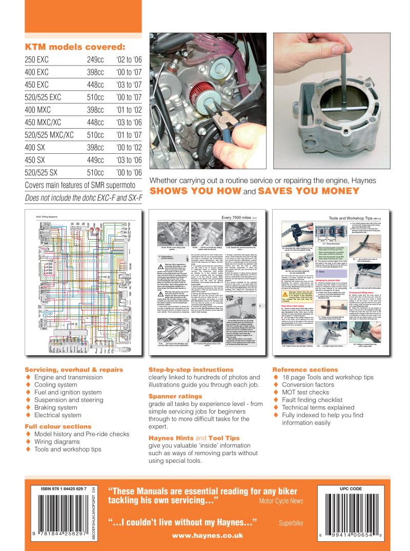KTM EXC Enduro & SX Motocross (00 - 07) Haynes Repair Manual