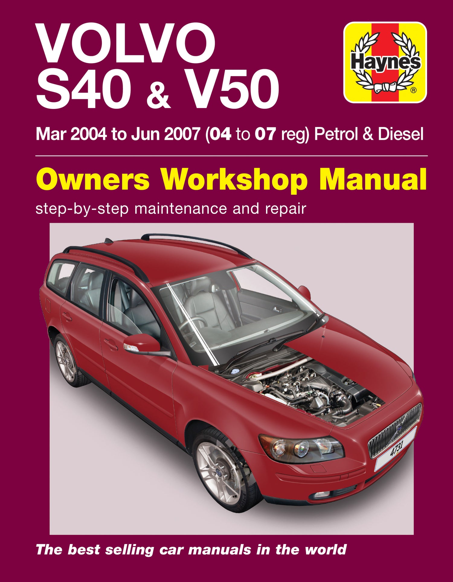 Volvo S40 & V50 Petrol & Diesel (Mar 04 - Jun 07) Haynes Repair Manual