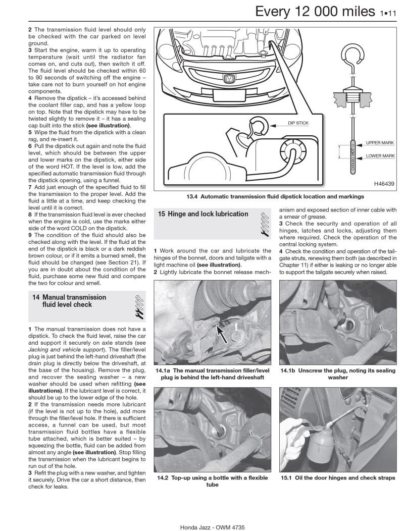 Honda Jazz (02 - 08) Haynes Repair Manual