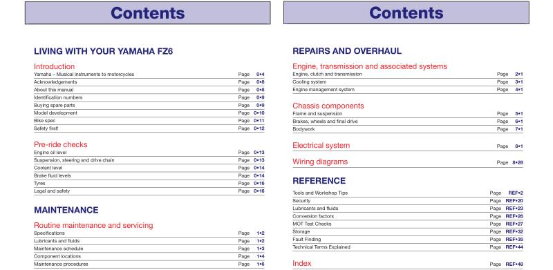 Yamaha FZ6 Fazer (04 - 08) Haynes Repair Manual