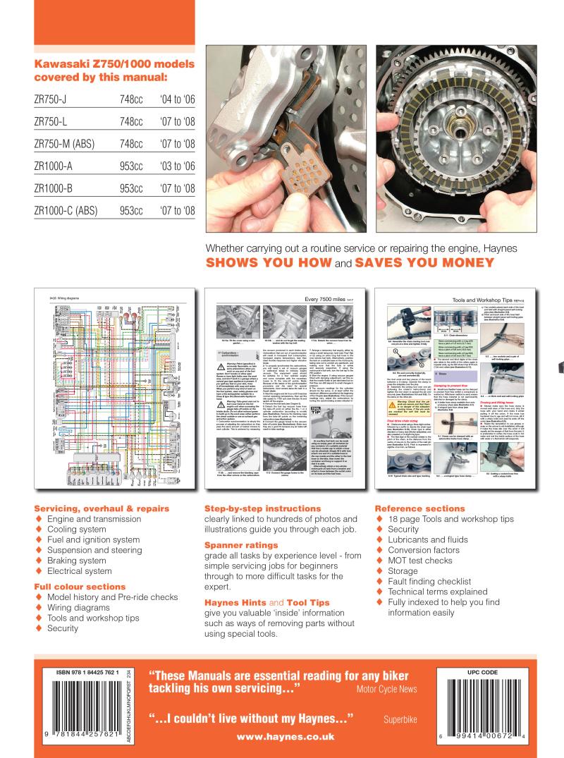 Kawasaki Z750 & Z1000 (03 - 08) Haynes Repair Manual