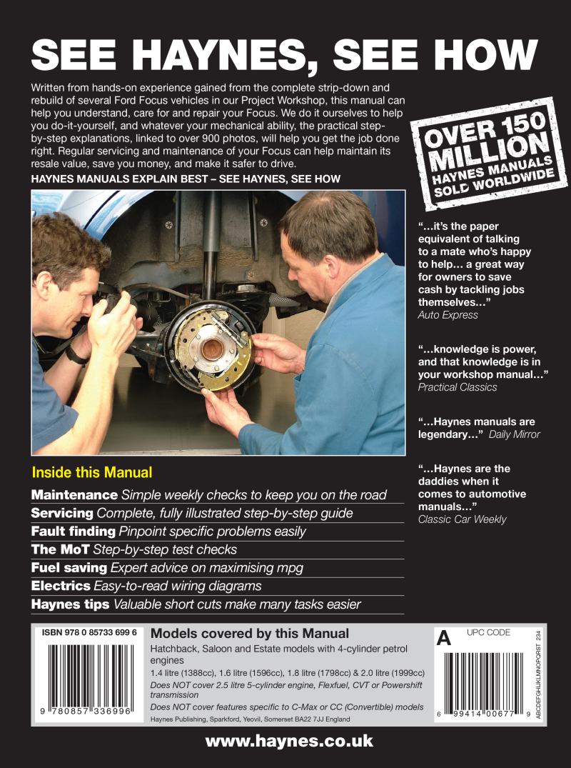 Ford Focus Petrol (05 - 11) Haynes Repair Manual