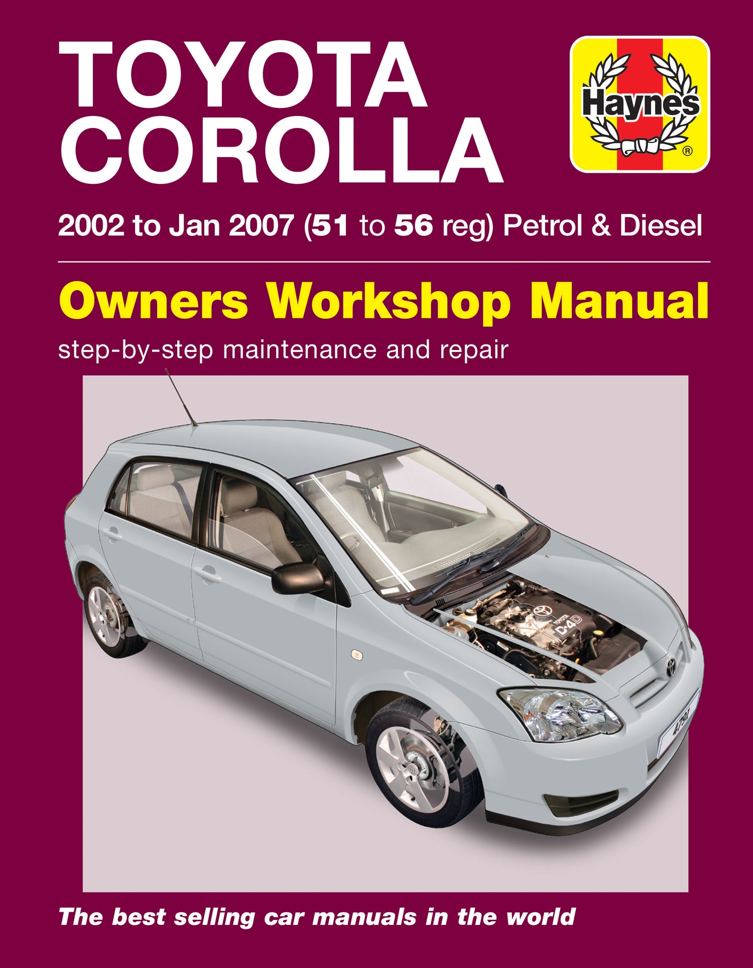 Toyota Corolla Petrol & Diesel 2002 - 2007 Haynes Repair Manual