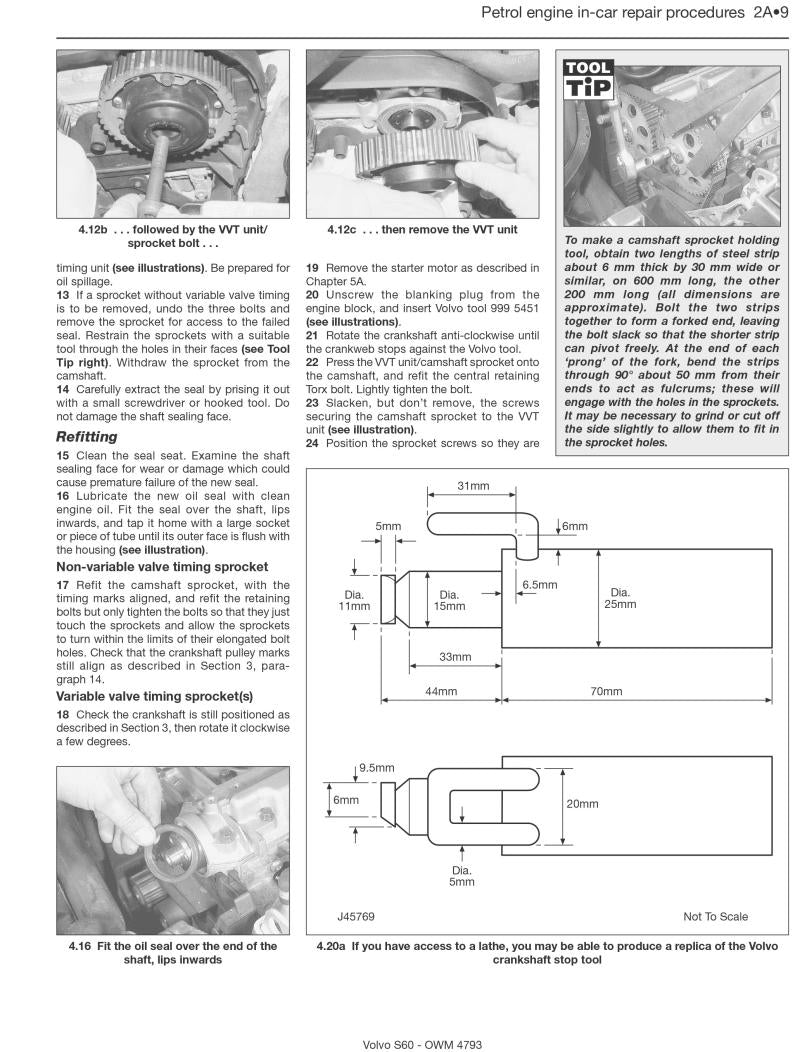 Volvo S60 Petrol & Diesel (00 - 09) Haynes Repair Manual