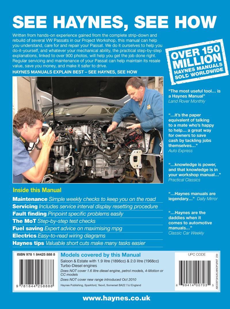 VW Passat Diesel (June 05 to 10) Haynes Repair Manual