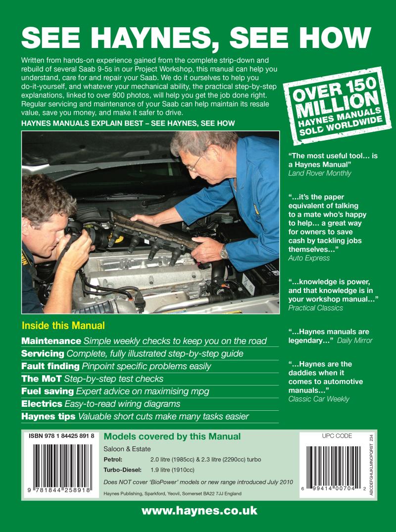 Saab 9-5 (Sep 05 - Jun 10) Haynes Repair Manual