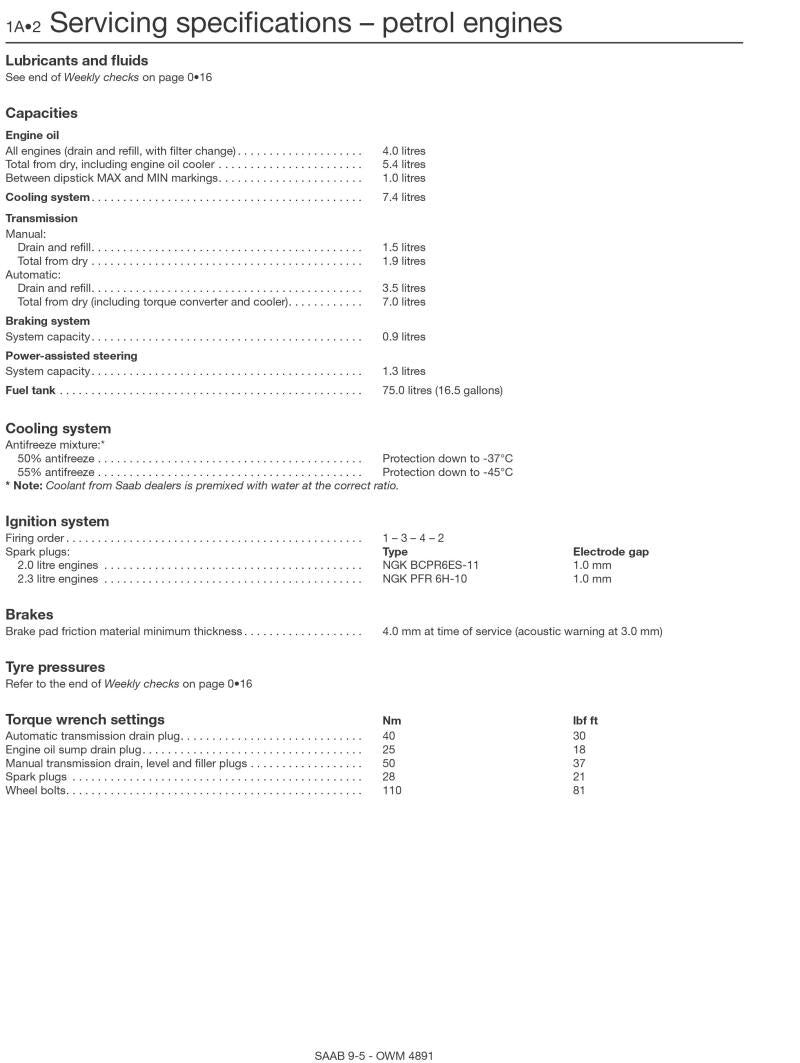 Saab 9-5 (Sep 05 - Jun 10) Haynes Repair Manual