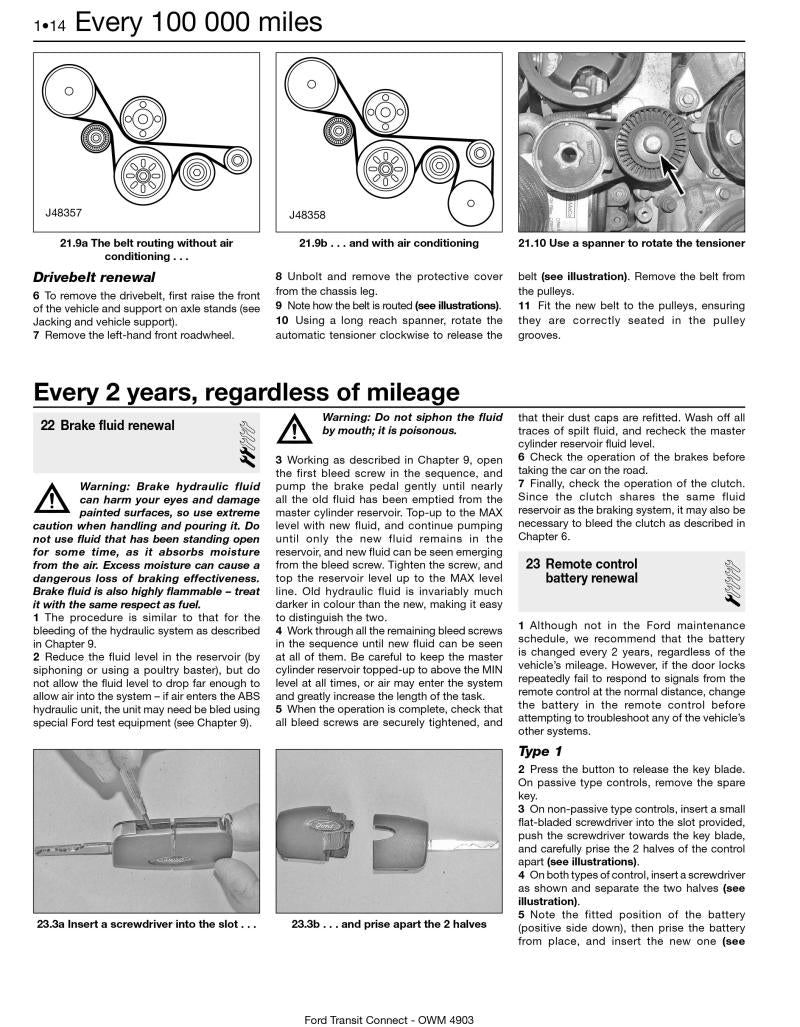 Ford Transit Connect Diesel (02 - 11) Haynes Repair Manual