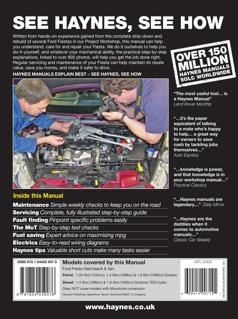 Ford Fiesta Petrol & Diesel 2008 - 2012 Haynes Repair Manual